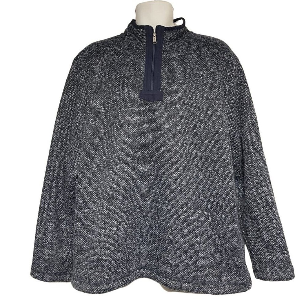 Orvis Mens XL Half-Zip Pullover Sweater Sherpa-Lined  Gray & White‎
